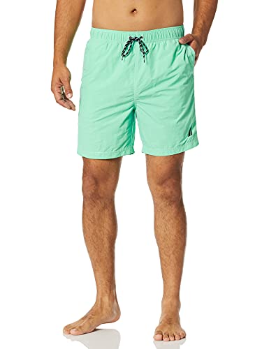 Nautica Herren Solide Schnell Trocknende Klassischem Logo Badehose, Mint Spring (dunkel), XL von Nautica
