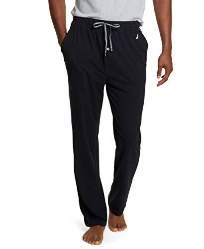 Nautica Herren Weiche Strick-Schlaf-Loungehose Pyjamaunterteil, True Black, Medium Nautica Herren Weiche Strick-Schlaf-Loungehose Pyjamaunterteil, True Black, Medium von Nautica