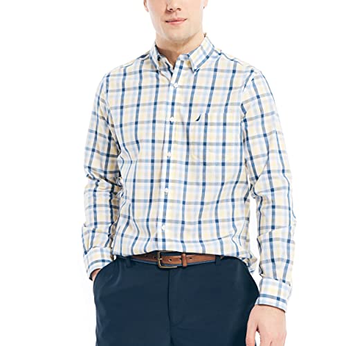 Nautica Knitterfreies Langarmhemd für Herren, Knopfleiste vorne, XL von Nautica