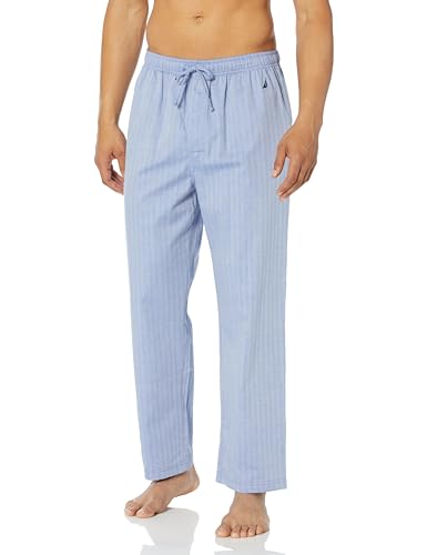 Nautica Herren Soft Woven 100% Cotton Elastic Waistband Sleep Pajama Pant Pyjamahose, Blaue Knochen, Medium von Nautica