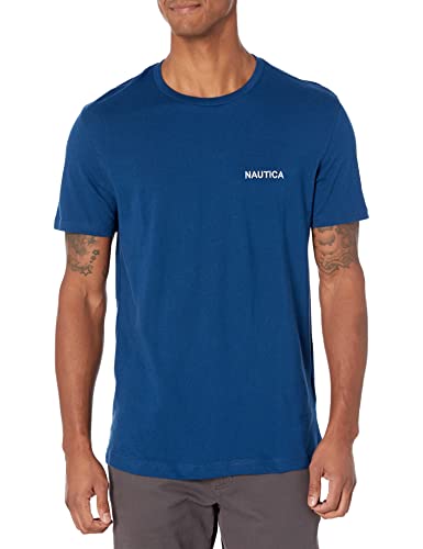 Nautica Herren kurzen Ärmeln und Rundhalsausschnitt T-Shirt, Estate Blau, XXL von Nautica