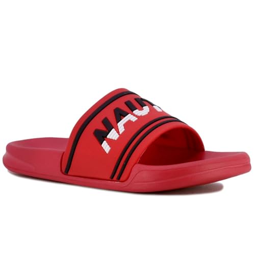 Nautica Kids Slip-On Sandal Athletic Slide - Youth Big Kid - Little Kid Boys - Girls-Farrington Youth-Red Black White Pop Size-1 von Nautica