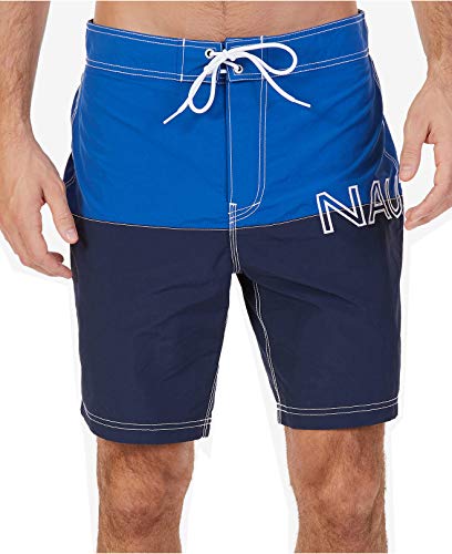 Nautica Men's Colorblocked Logo-Print Quick-Dry 8" Swim Trunks (Monaco Blue, XX-Large) von Nautica