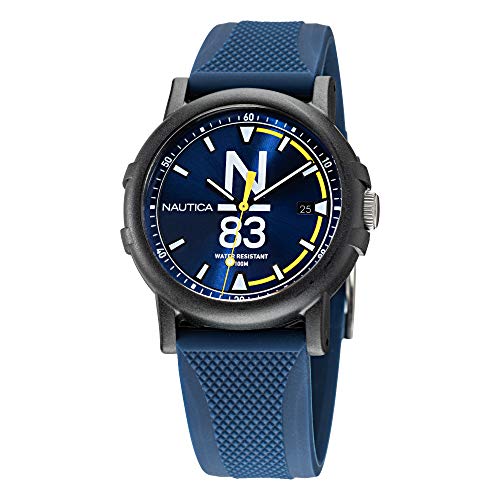 Nautica Men's Quartz Silicone Strap, Blue, 20 Casual Watch (Model: NAPEPS101) von Nautica