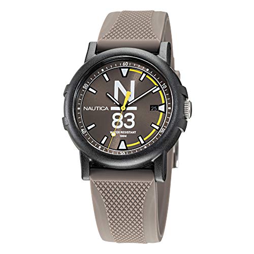 Nautica Men's Quartz Silicone Strap, Gray, 20 Casual Watch (Model: NAPEPS107) von Nautica