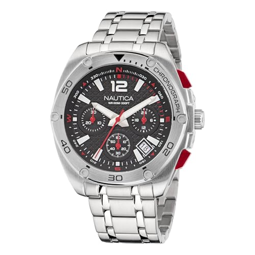 Nautica Men's Tin Can Bay Chrono Stainless Steel Bracelet Watch (Model: NAPTCF206) von Nautica
