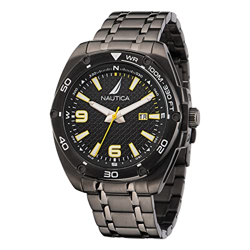 Nautica Men's Tin Can Bay IP Black Stainless Steel Bracelet Watch (Model: NAPTCF204) von Nautica