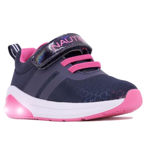 Nautica Modische Sportschuhe für Kinder, Laufschuhe für Jungen, Mädchen und Kleinkinder, Lila, Hellblau, Metallic, Hc, 15.0 cm von Nautica