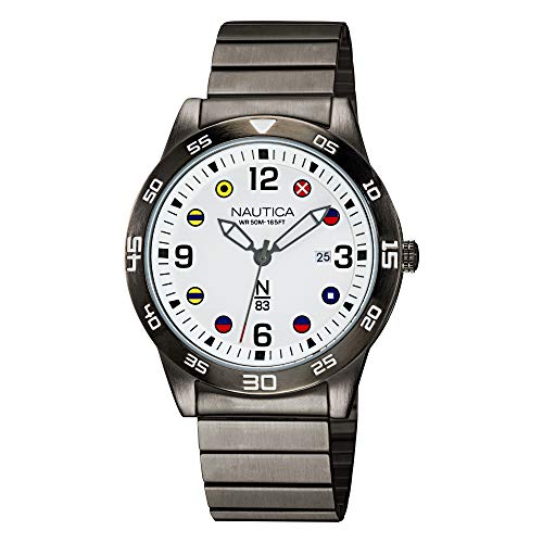 Nautica NAPPAS103 Herren-Armbanduhr, Quarz, Messing-Armband, Grau, 20 Stück von Nautica