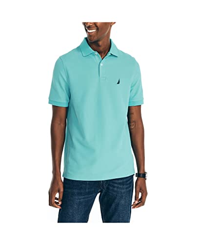 Nautica Nachhaltig verarbeitetes Herren-Poloshirt mit klassischer Passform, Blau - Scuba Blue, M von Nautica