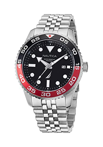 Nautica Men's Quartz Stainless Steel Strap, Silver, 22 Casual Watch (Model: NAPPBF145) von Nautica