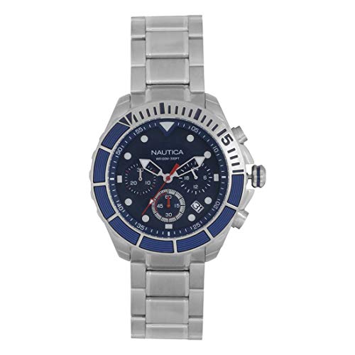 Nautica Herren Chronograph Quarz Uhr mit Edelstahl Armband NAPPTR004 von Nautica