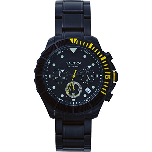 Nautica Herren Chronograph Quarz Uhr mit Edelstahl Armband NAPPTR006 von Nautica