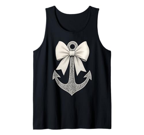 Cooles Boot nautische Kokette Schleife Segeln Anker Frauen Mädchen Tank Top von Nautical Anchor Women Sailing Shirts