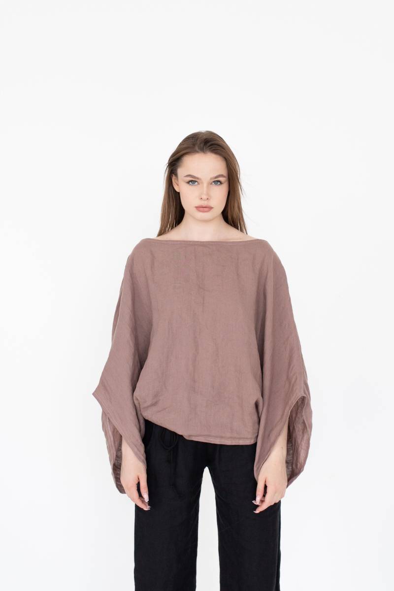 Weiches Leinen Locker Oversized Tunika-Shirt Für Frauen Perfekt Winter Stil Geschenke von NavahoClothing