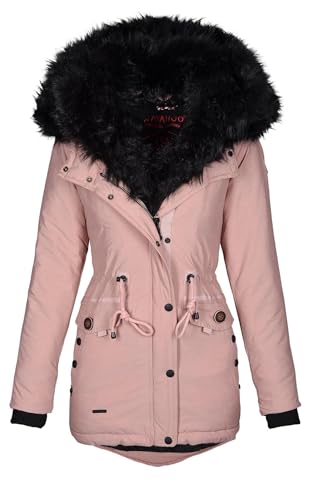 Navahoo 2in1 Damen Winter Jacke Parka Mantel Winterjacke warm Fell B365 [B365-Sweety-Rosa-sF-Gr.S] von Navahoo