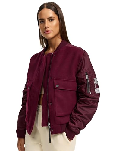 Navahoo Damen Bomberjacke leichte Übergangsjacke mit Ärmelraffung Willstehaben 14 Wine Gr. XXL von Navahoo