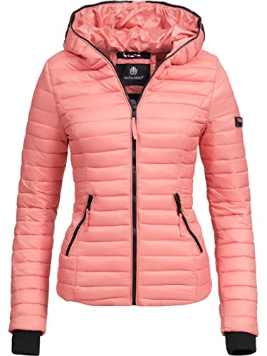 Navahoo Damen Damen leichte Übergangsjacke Steppjacke mit Kapuze Kimuk Coral Gr. S von Navahoo