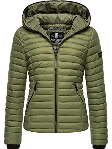 Navahoo Damen Damen leichte Übergangsjacke Steppjacke mit Kapuze Kimuk Dusty Olive Gr. XS von Navahoo