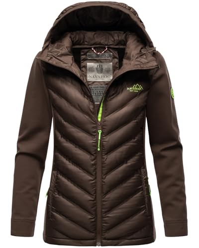Navahoo Damen Fleece Hybrid Jacke Wanderjacke Kapuzenjacke B852 [B852-Nimm-Dark-Choco-Gr.XL] von Navahoo