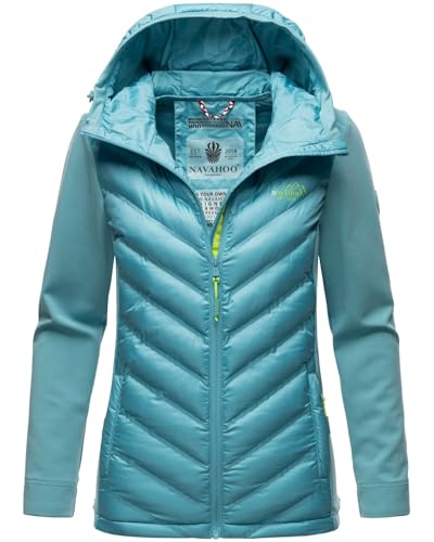 Navahoo Damen Fleece Hybrid Jacke Wanderjacke Kapuzenjacke B852 [B852-Nimm-Misty-Blue-Gr.S] von Navahoo