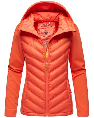 Navahoo Damen Fleece Hybrid Jacke Wanderjacke Kapuzenjacke B852 [B852-Nimm-Peach-Coral-Gr.S] von Navahoo