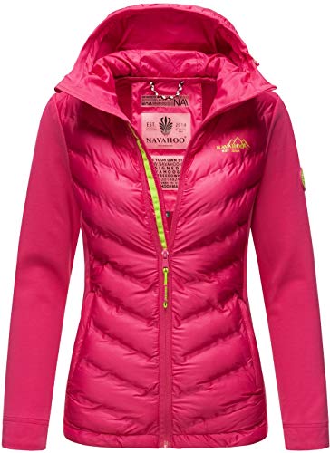 Navahoo Damen Fleece Hybrid Jacke Wanderjacke Kapuzenjacke B852 [B852-Nimm-Pink-Gr.L] von Navahoo