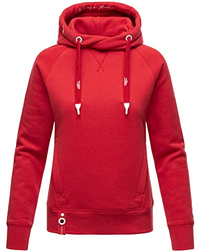 Navahoo Damen Hoodie Kapuzenpullover Sweatshirt mit Kapuze Sweater Pulli B911 [B911-Liebesm.-Rot-Gr.S] von Navahoo