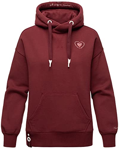 Navahoo Damen Hoodie Sweatjacke Kapuzen Sweater Oversize Pullover Goldfee Bordeaux 38 - M von Navahoo