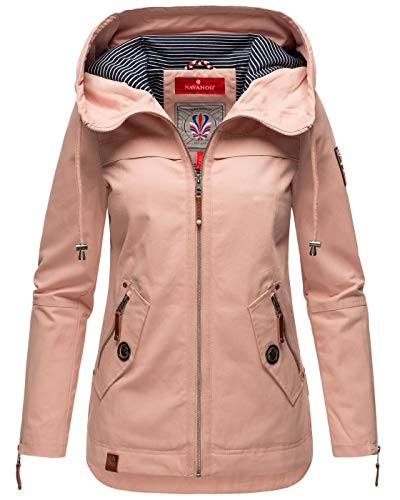 Navahoo Damen Jacke Frühling Übergangsjacke Parka Mantel Kapuze B692 [B692-Wek-Light-Rose-Gr.S] von Navahoo