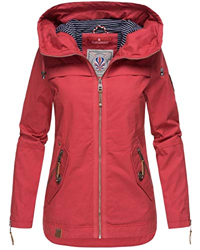 Navahoo Damen Jacke Frühling Übergangsjacke Parka Mantel Kapuze B692 [B692-Wek-Rot-Gr.3XL] von Navahoo