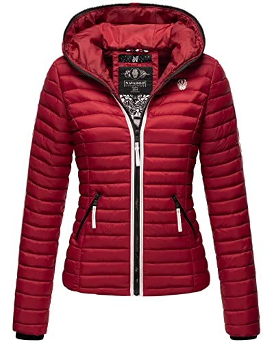 Navahoo Damen Jacke Steppjacke Übergangsjacke gesteppt Herbst Kapuze B811 [B811-Kim-Blood-Red-G.-Gr.M] von Navahoo