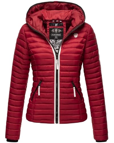 Navahoo Damen Jacke Steppjacke Übergangsjacke gesteppt Herbst Kapuze B811 [B811-Kim-Blood-Red-G.-Gr.XS] von Navahoo