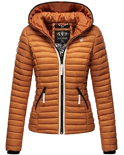 Navahoo Damen Jacke Steppjacke Übergangsjacke gesteppt Herbst Kapuze B811 [B811-Kim-Cinnamon-G.-Gr.3XL] von Navahoo