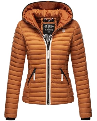 Navahoo Damen Jacke Steppjacke Übergangsjacke gesteppt Herbst Kapuze B811 [B811-Kim-Cinnamon-G.-Gr.XL] von Navahoo