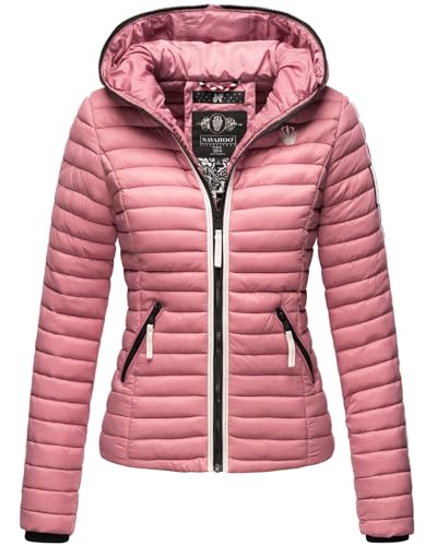 Navahoo Damen Jacke Steppjacke Übergangsjacke gesteppt Herbst Kapuze B811 [B811-Kim-Dark-Rose-G.-Gr.XXL] von Navahoo