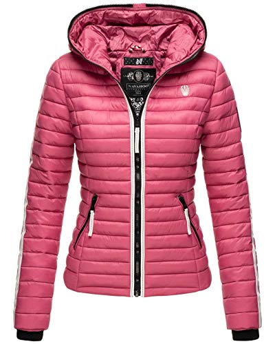 Navahoo Damen Jacke Steppjacke Übergangsjacke gesteppt Herbst Kapuze B811 [B811-Kim-Pri-Berry-Gr.XS] von Navahoo