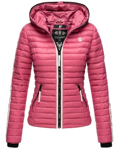 Navahoo Damen Jacke Steppjacke Übergangsjacke gesteppt Herbst Kapuze B811 [B811-Kim-Pri-Berry-Gr.XS] von Navahoo