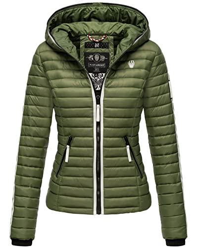 Navahoo Damen Jacke Steppjacke Übergangsjacke gesteppt Herbst Kapuze B811 [B811-Kim-Pri-Dusty-Olive-Gr.M] von Navahoo