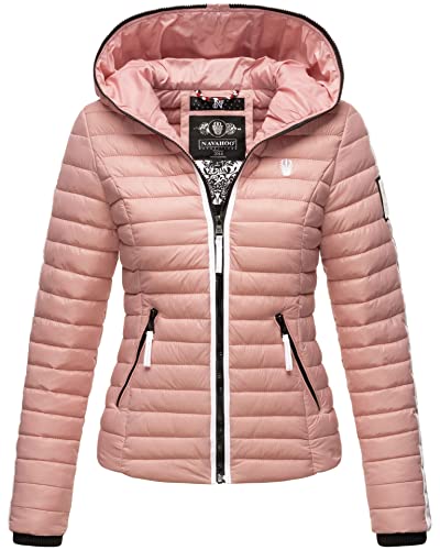 Navahoo Damen Jacke Steppjacke Übergangsjacke gesteppt Herbst Kapuze B811 [B811-Kim-Pri-Powder-Rose-Gr.M] von Navahoo