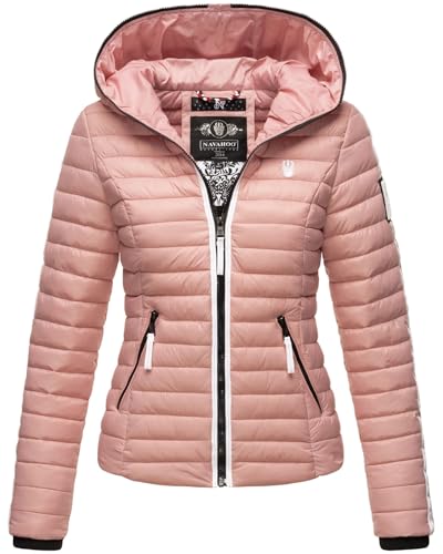 Navahoo Damen Jacke Steppjacke Übergangsjacke gesteppt Herbst Kapuze B811 [B811-Kim-Pri-Powder-Rose-Gr.S] von Navahoo