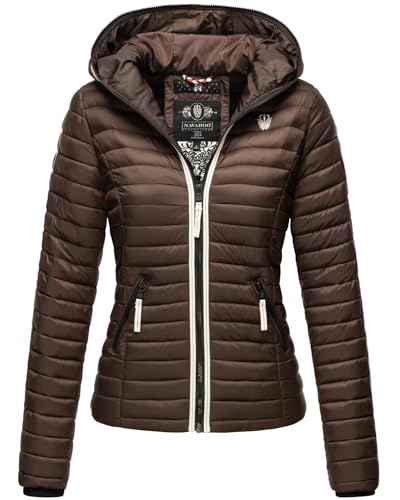 Navahoo Damen Jacke Steppjacke Übergangsjacke gesteppt Herbst Kapuze B811 [B811-Kim-Pri-Schoko-Gr.M] von Navahoo