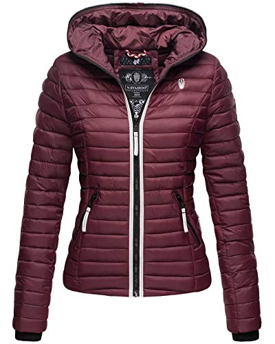 Navahoo Damen Jacke Steppjacke Übergangsjacke gesteppt Herbst Kapuze B811 [B811-Kim-Pri-Weinrot-Gr.3XL] von Navahoo