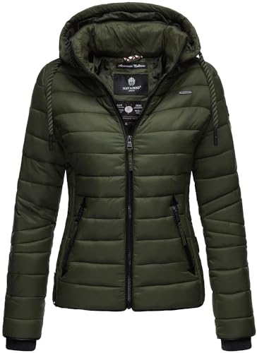 Navahoo Damen Jacke Steppjacke Übergangsjacke gesteppt Stepp Frühjahr B650 [B650-Lulana-Olive-Gr.M] von Navahoo