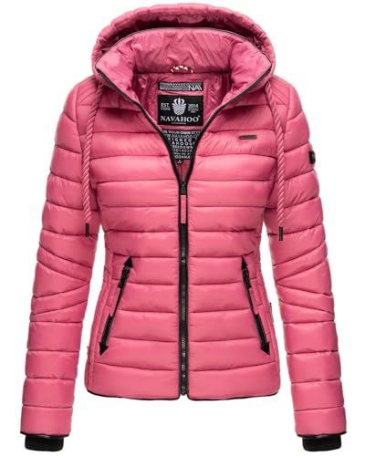 Navahoo Damen Jacke Steppjacke Übergangsjacke gesteppt Stepp Frühjahr B650 [B650-Lulana-Berry-Gr.L] von Navahoo