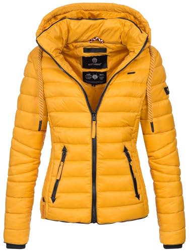 Navahoo Damen Jacke Steppjacke Übergangsjacke gesteppt Stepp Frühjahr B650 [B650-Lulana-Gelb-Gr.M] von Navahoo