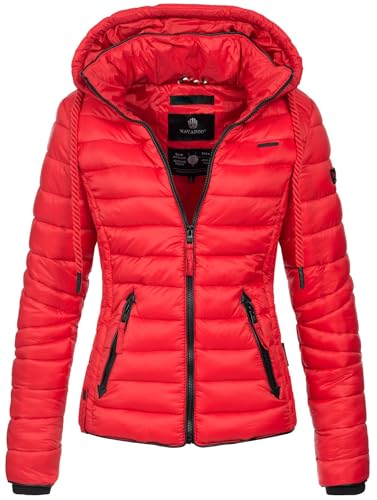 Navahoo Damen Jacke Steppjacke Übergangsjacke gesteppt Stepp Frühjahr B650 [B650-Lulana-Rot-Gr.M] von Navahoo