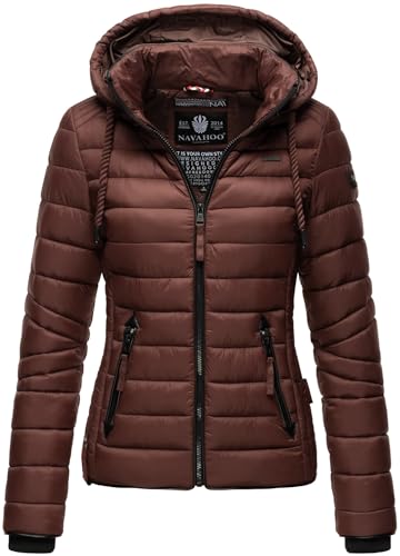 Navahoo Damen Jacke Steppjacke Übergangsjacke gesteppt Stepp Frühjahr B650 [B650-Lulana-Schoko-Gr.M] von Navahoo