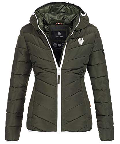 Navahoo Damen Jacke Steppjacke Übergangsjacke gesteppt Stepp Herbst B675 [B675-Elv-Olive-Gr.XS] von Navahoo