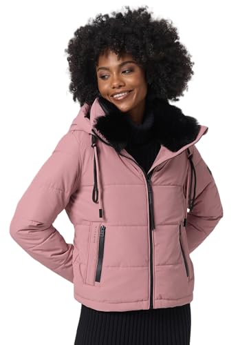 Navahoo Damen Jacke Winter Steppjacke warm Kapuze gesteppt B981 [B981-Mitlieb-Dark-Rose-Gr.L] von Navahoo